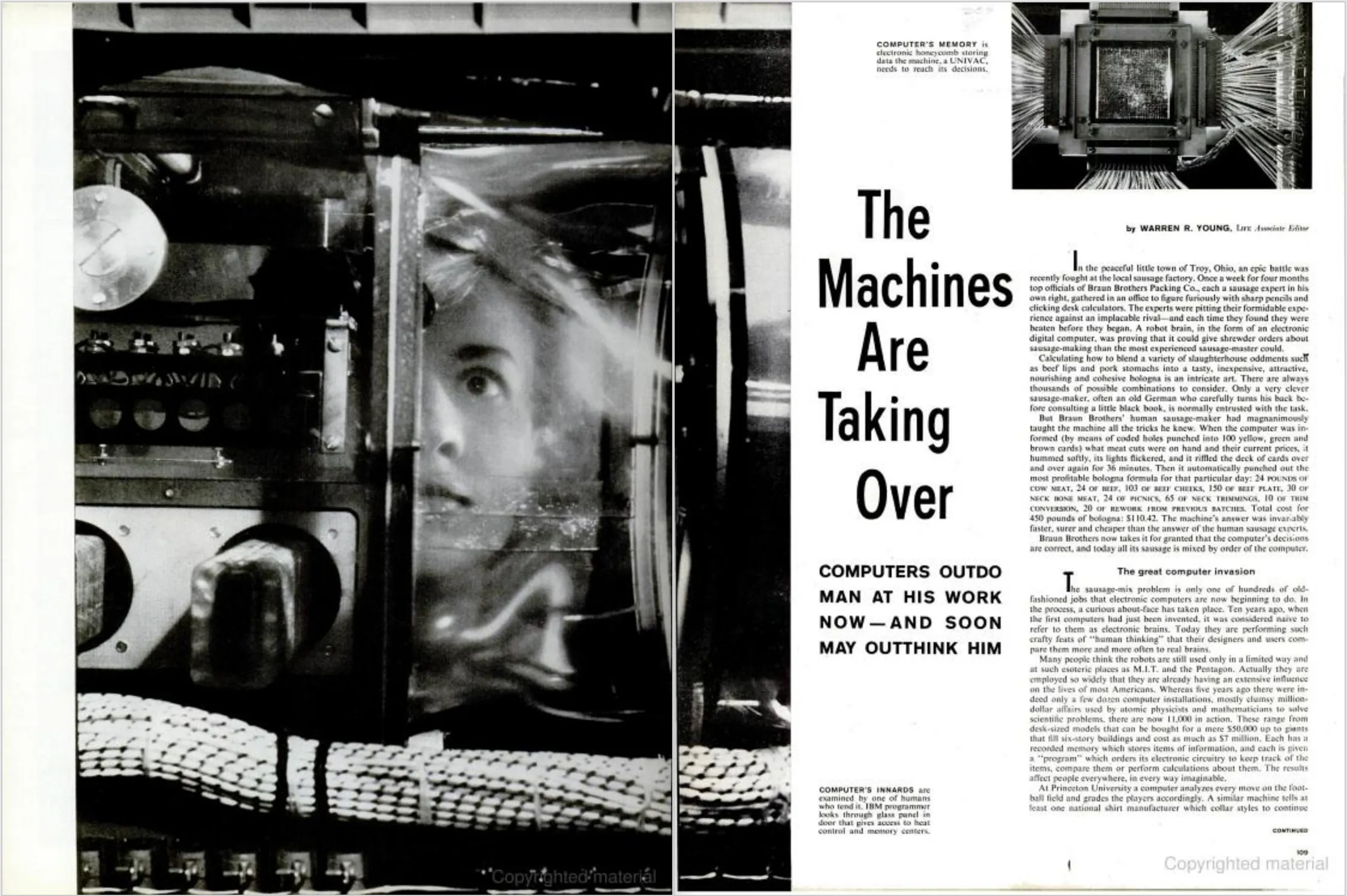 LIFE magazine: The Machines Are Taking Over: Computers Outdo Man at his Work Now – and soon may outthink him
