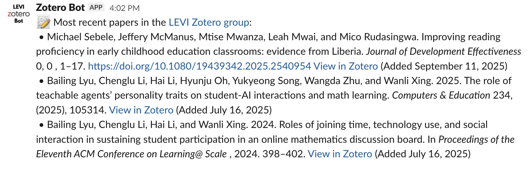 Example recent papers report.